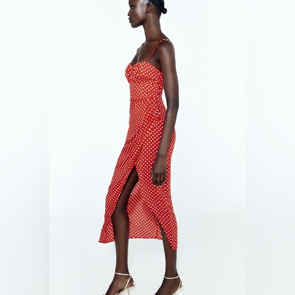 Zara red polka dot dress - Picture 3 of 4